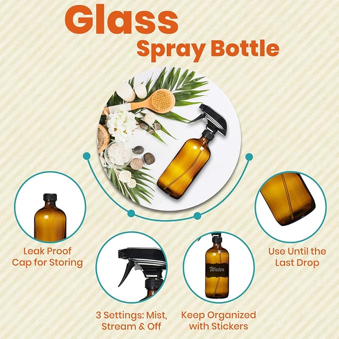 Homeries Amber Glass Spray Bottles - Image 2