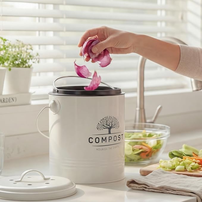 Perfnique Kitchen Compost Bin, 1.3 Gallon Countertop Compost Bin - Image 7