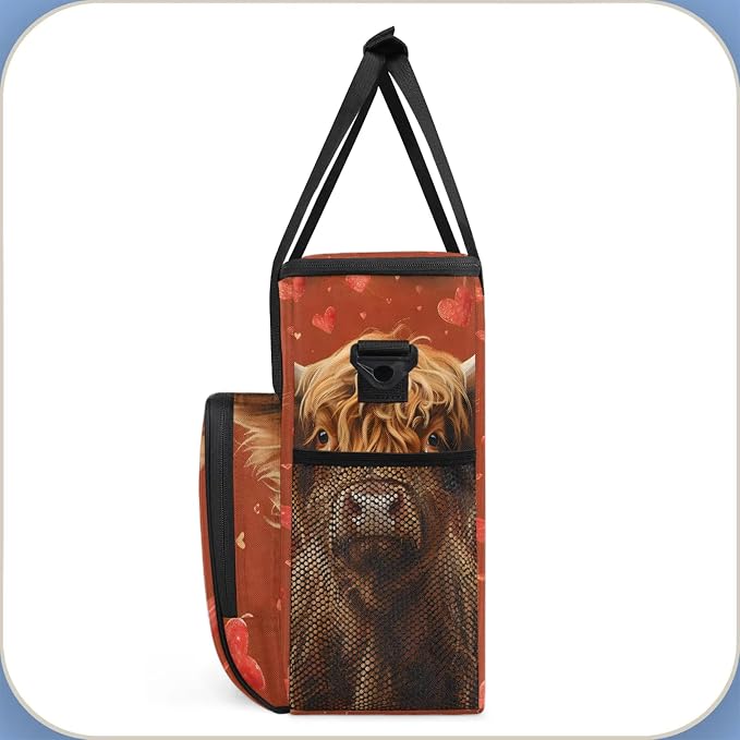 Brown Bull Coffee Maker Carring Bag, Large Insulated Storage Organizer Case - Image 4