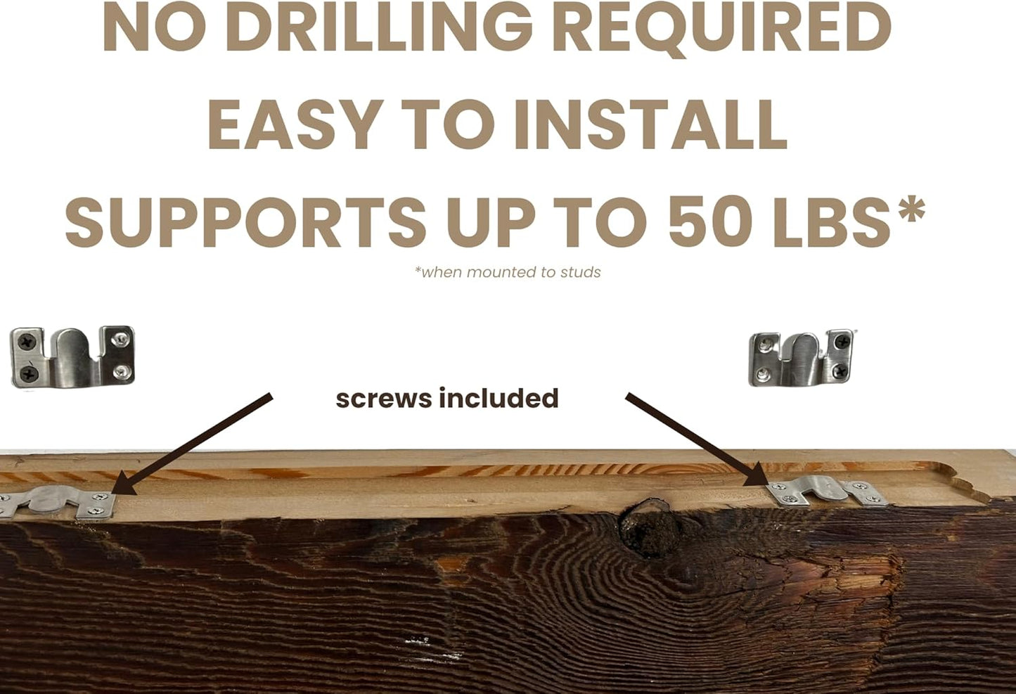Modern Timber Craft Reclaimed Wood Floating Wall Shelf | Solid Rustic American Barnwood, Floating Shelf Brackets | 2.75" Thickness | 30" L x 8" D, Jacobean, Planed and Sanded, 2 Pack