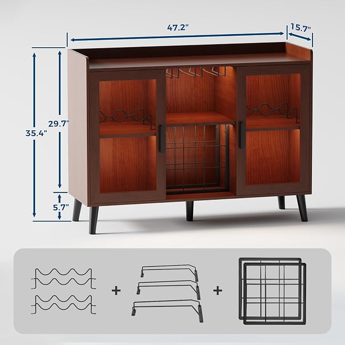 Garvee Modern Wine Bar Cabinet - Image 2
