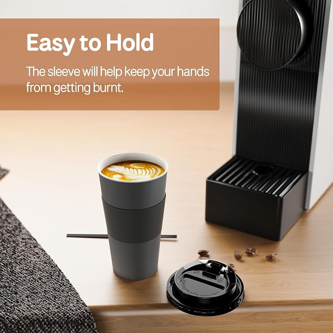 Clawsoff 100 Pack 12 oz Disposable Paper Coffee Cups - Image 3