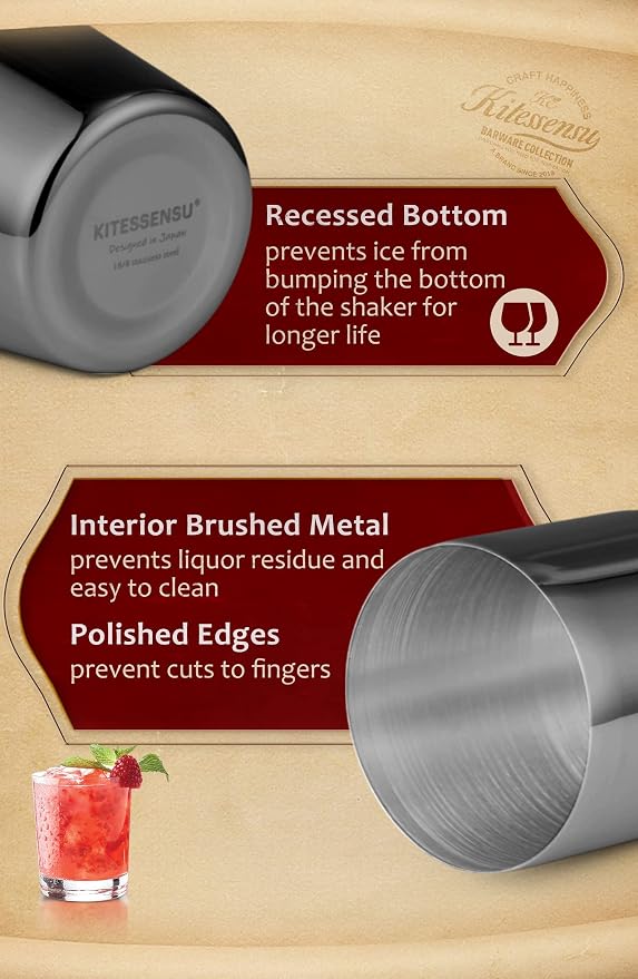 KITESSENSU Cocktail Shaker Set, Stainless Steel Martini Shaker Set - Image 3