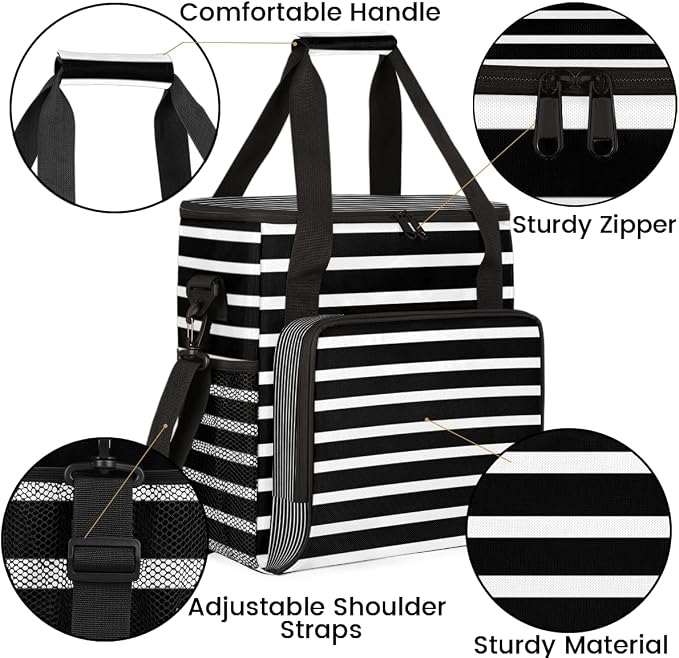 Black and White Striped Coffee Machine Bag Compatible - Image 6
