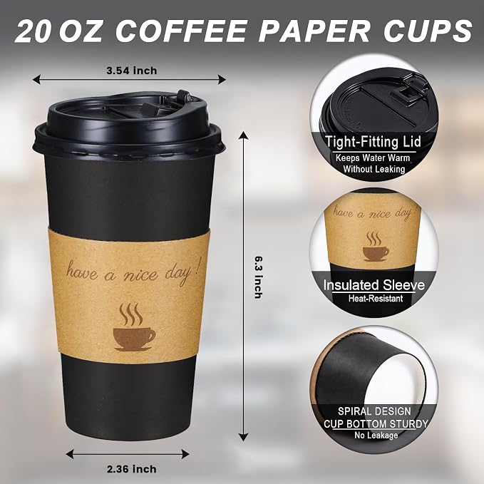 Lamosi 20 oz Disposable Coffee Cups - Image 2