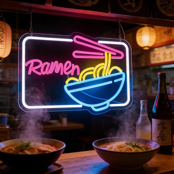Ramen Neon Sign for Wall Decor, Dimmable LED Light Up Sign for Resturant Dining - Image 5