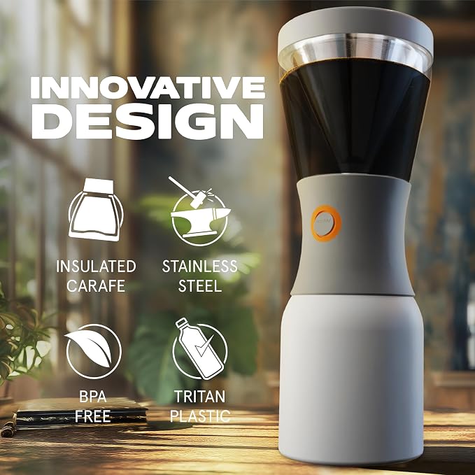 asobu Cold Brew Coffee Maker, Award-Winning 40oz Insulated Cold Brew Brewer - Image 5