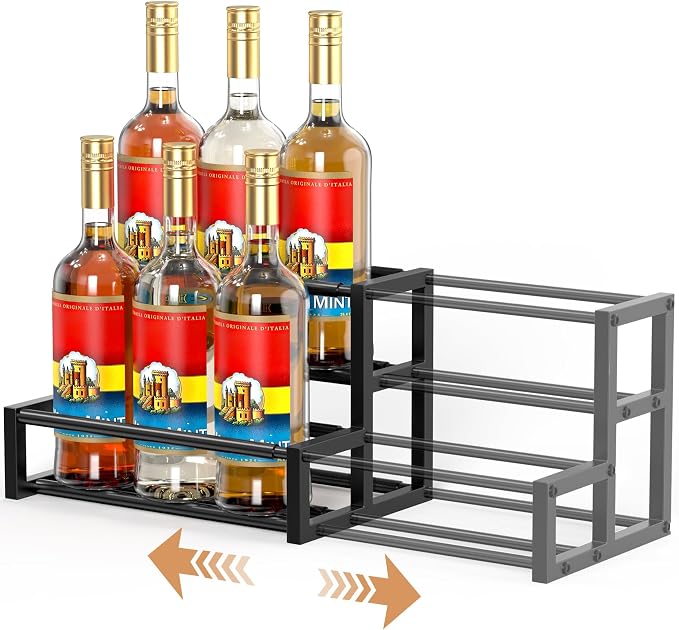 Expandable Coffee Syrup Organizer, Heavy Duty Syrup Rack Enlarged 6-12 Bottles by Hhokem