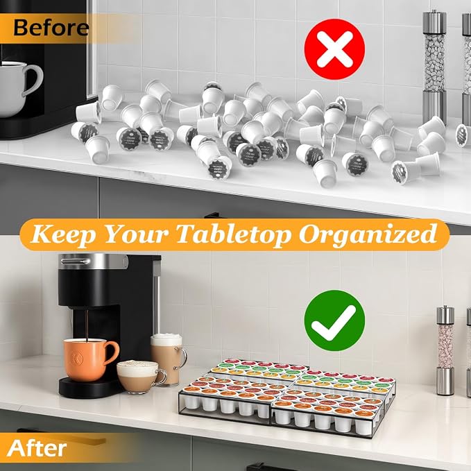 Coffee Pod Holder Drawer, Expandable K Cup Holder Compatible - Image 4