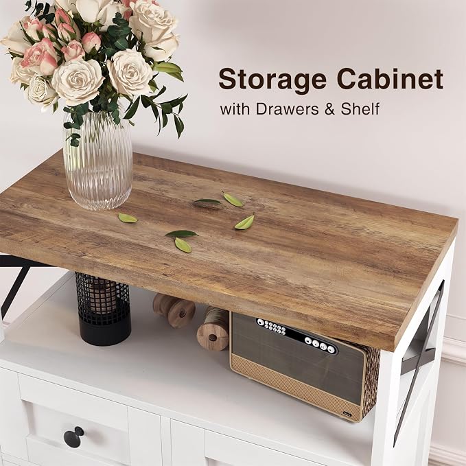 Befrases Farmhouse White Storage Cabinet - Image 5
