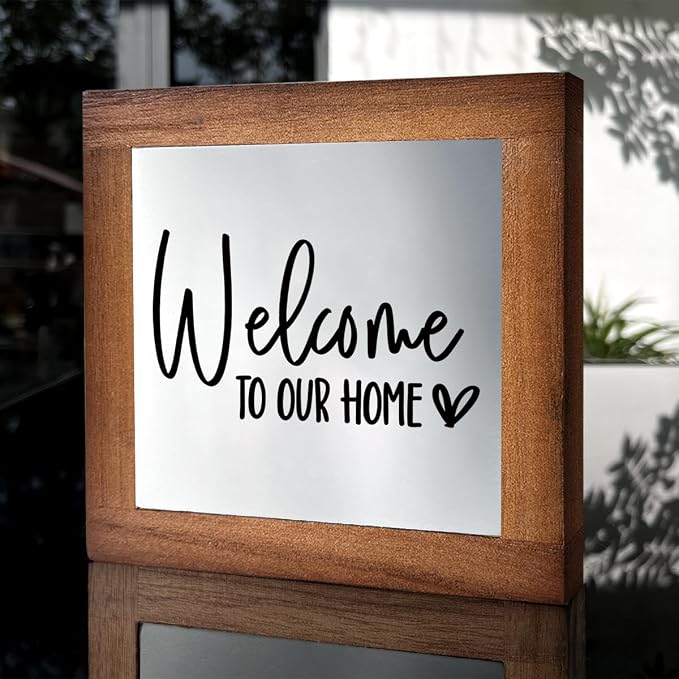 Welcome Sign, Wooden Box Signs for Home Decor, Freestanding Welcome Sign - Image 3