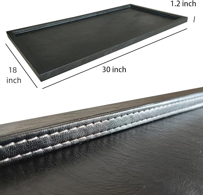 30 x 16 inches High-End Light Luxury Leather Rectangle Oversized Service Tray - Image 5