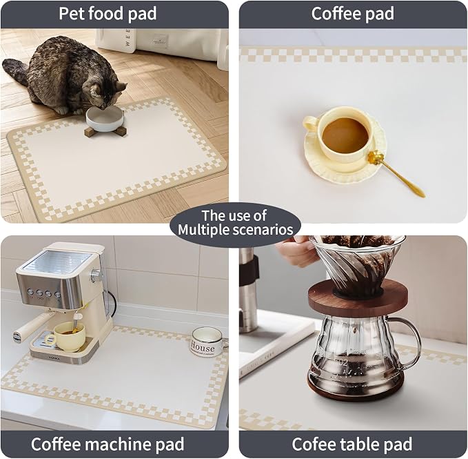 Coffee Bar Mat for Countertop Super Absorbent Hide Stain Cuttable Dish Drying - Image 7