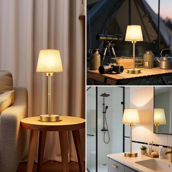 FRIDEKO HOME Rechargeable Table Lamp Gold - Image 7