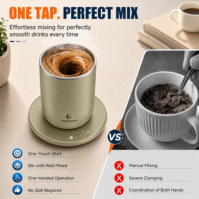 Self Heated Stirring Coffee Mug, 10oz Auto Mixing Cup - Image 6