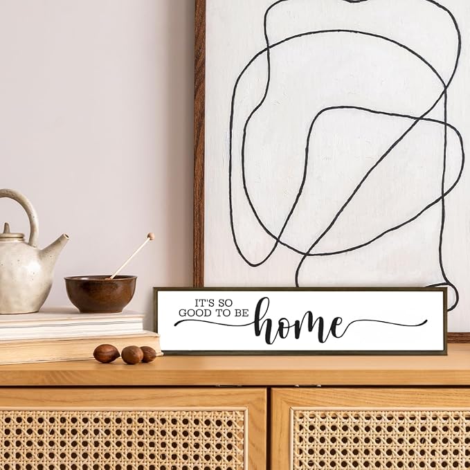 It's So Good To Be Home Sign, Home Wall Decor Wood Framed, Wooden Box Sign Desk - Image 5