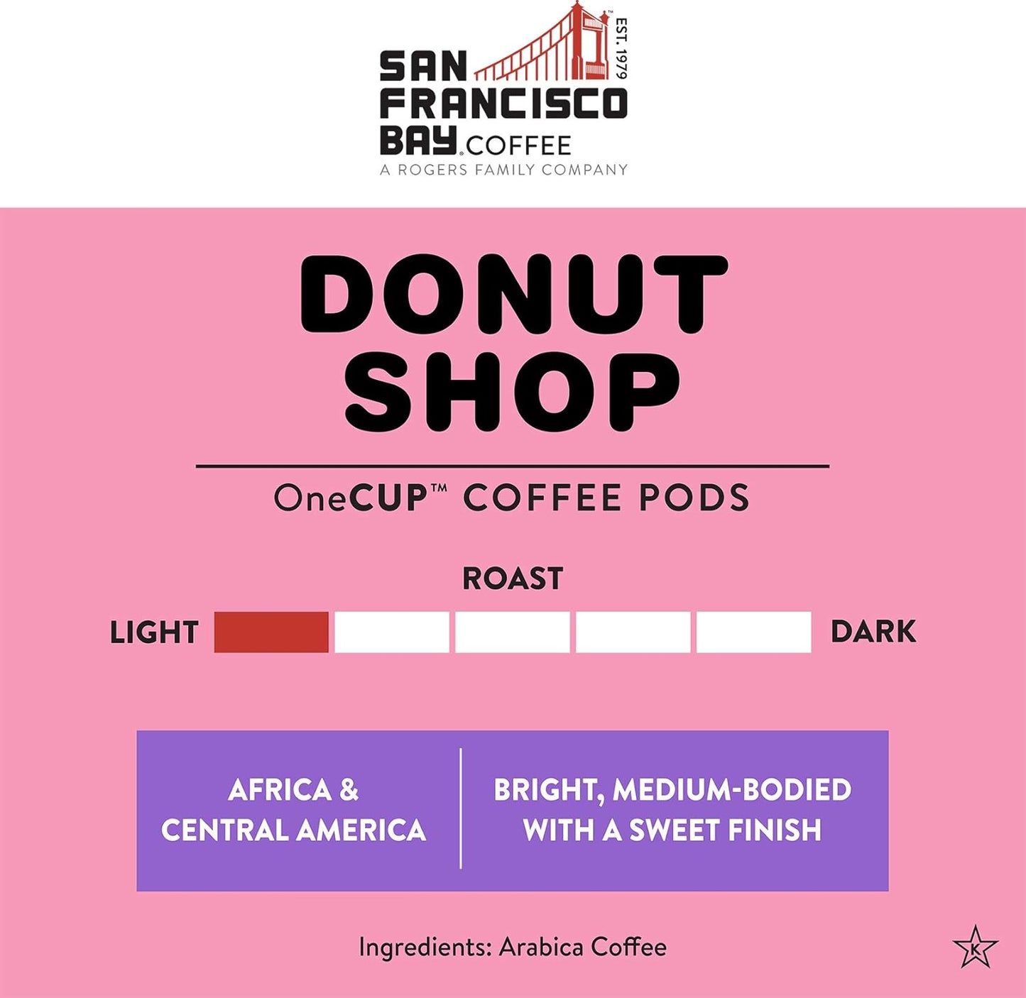 San Francisco Bay Compostable Coffee Pods - Donut Shop (120 Ct) K Cup Compatible including Keurig 2.0, Light Roast