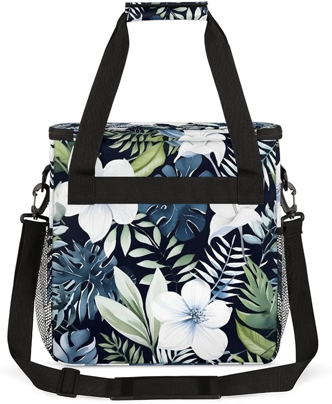 Tropical Palm Leaves Floral Coffee Maker Carring Bag, Large Insulated Storage - Image 5