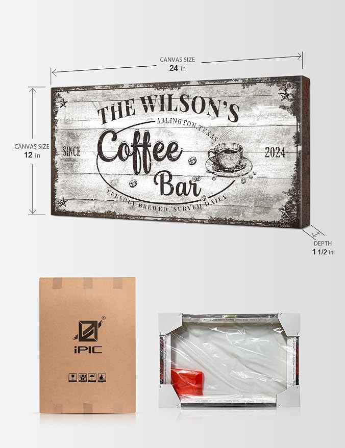 IPIC - Custom Coffee Bar Sign, Personalized Canvas Wall Art - Image 7