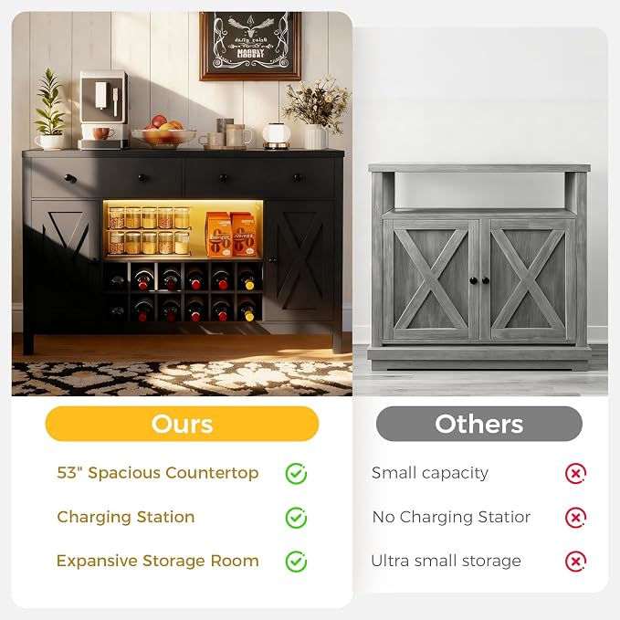 COMHOMA Coffee Bar Cabinet - Image 4