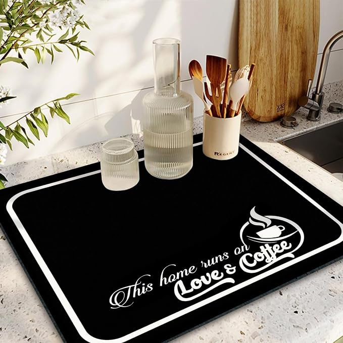Coffee Bar Mat Rubber Dish Drying Mat - Image 2