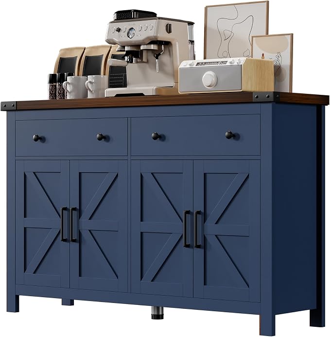 VVFLU 55'' Buffet Cabinet with Storage, Farmhouse Kitchen Storage Cabinet with - Image 9