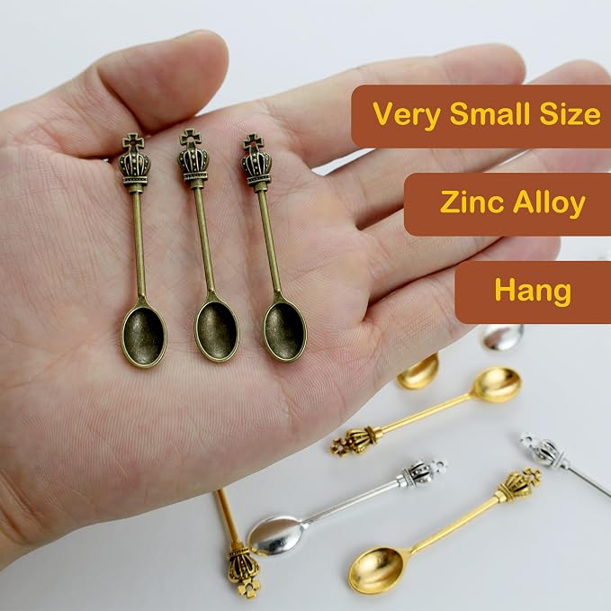 12-Pack Mini Spoons Metal Tiny Shovels 2.19-Inch Small Medicine Spoon - Image 7