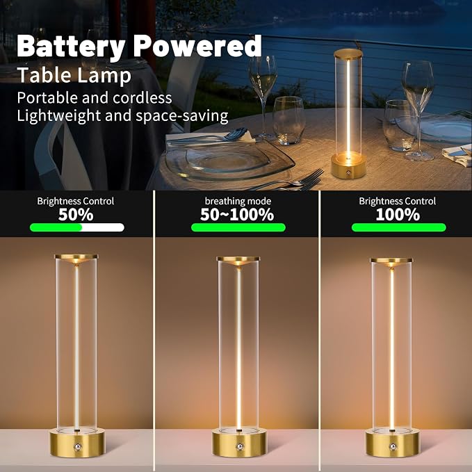 Cordless Portable LED Table Lamp， Rechargeable Battery Operated Desk Lamp - Image 5