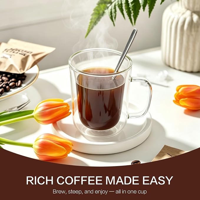 Pour Over Coffee Maker with Cup, 2-in-1 Immersion & Drip Coffee Dripper - Image 7