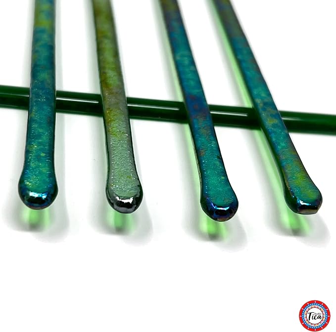 studioTica Handmade Glass Swizzle Sticks: Shamrock Fire, Cocktail + Hiball - Image 5