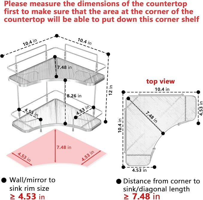FOLLOWIN 2 Tier Countertop Corner Organizer - Image 3