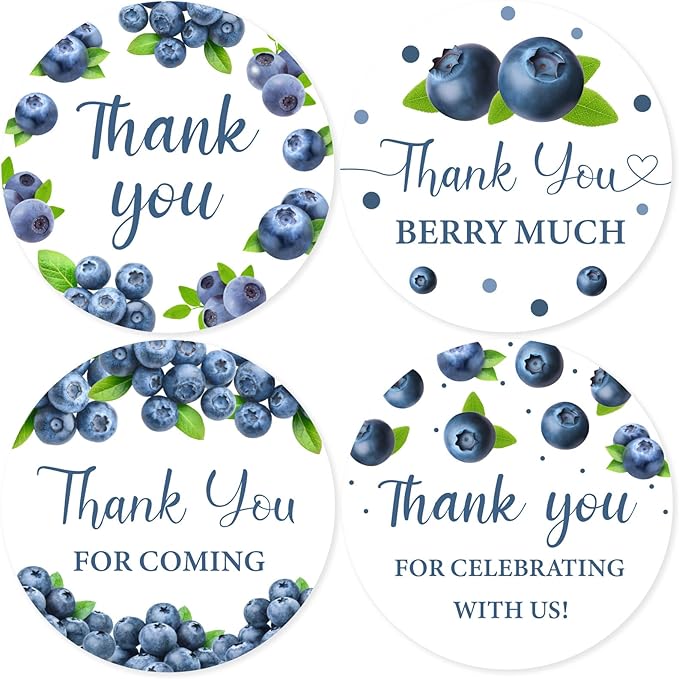 Serencatcher Blueberry Thank You Stickers, 10 Sheets by Serencatcher