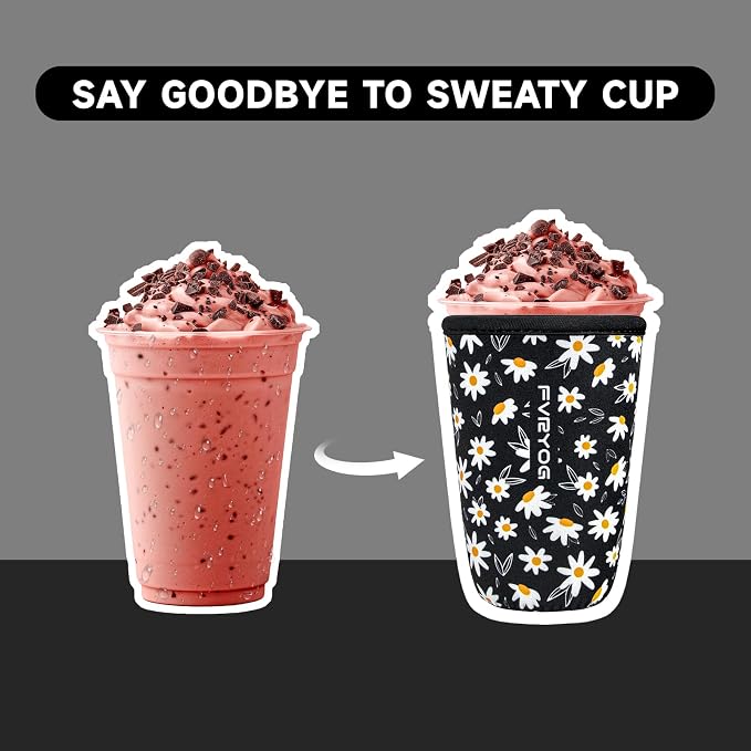3 Pack Reusable Insulated Neoprene Iced Coffee Sleeves & Coffee Cup Holder - Image 3