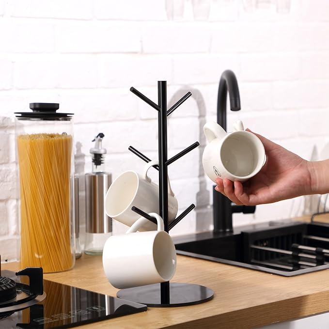 Patelai 14 Inch Acrylic Coffee Mug Tree Coffee Mug Rack Cup Holders - Image 5