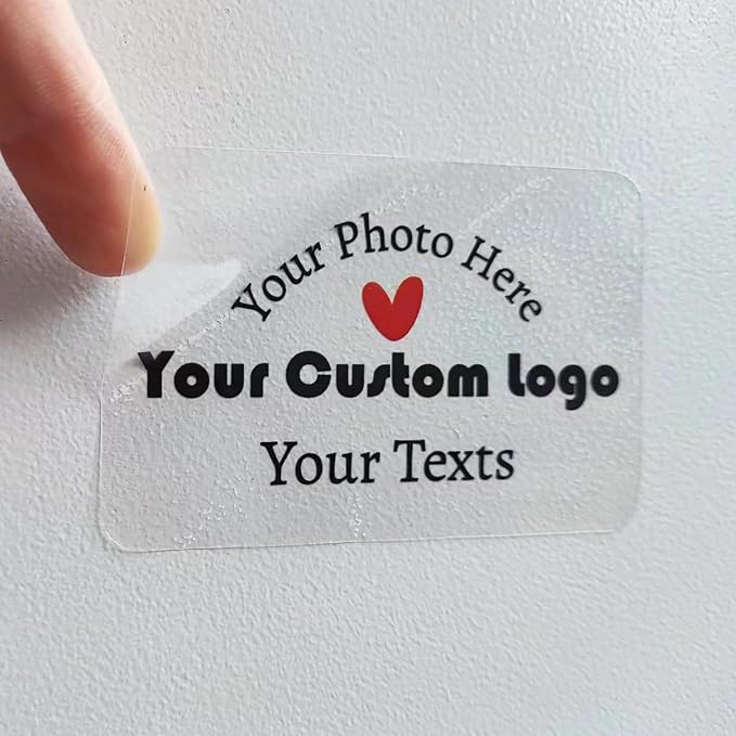 100 to 1000pcs Custom Clear Stickers Personalized Logo Labels Transparent by customizedstickerlabels