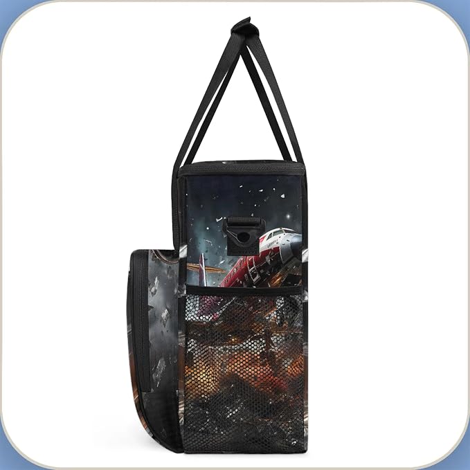 Retro Airplane Coffee Maker Carring Bag, Large Insulated Storage Organizer Case - Image 4
