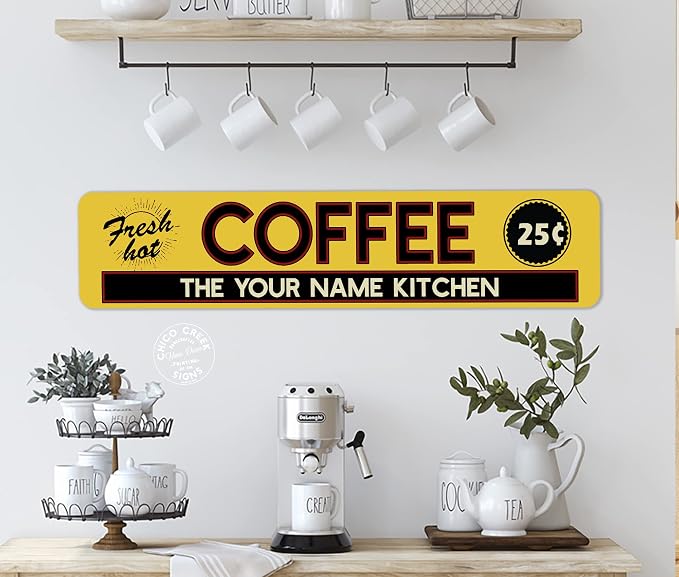 Custom Coffee Bar Sign Personalized Coffee Corner Café Coffee Station Barista - Image 2