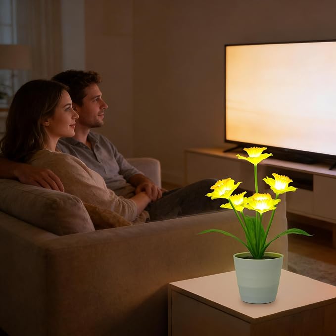 Artificial Yellow Daffodil Flower Lamp Night Light - Image 5