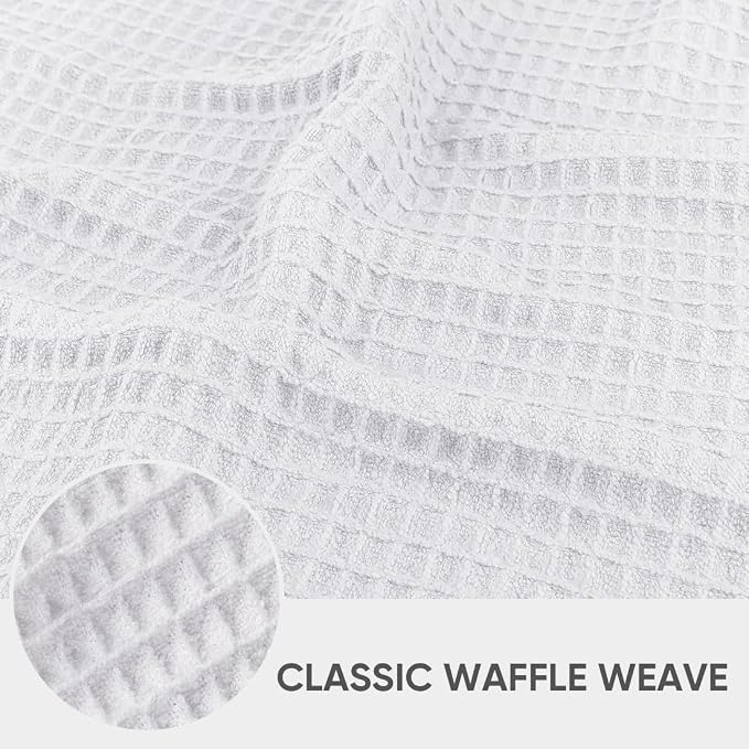 HOMEXCEL Waffle Weave Microfiber Towel, 50 Pack Lint Free Bulk Cleaning Rags - Image 2