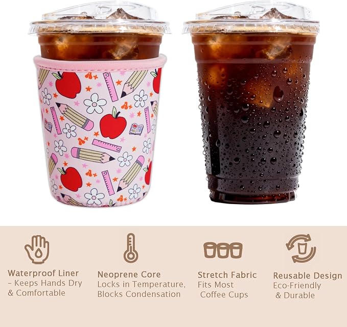 Reusable Insulated Sleeve for Iced Coffee Cup, Coffee Neoprene Sleeve for Cold - Image 6