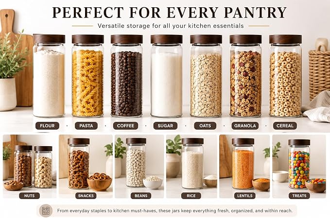 Wide Mouth Glass Storage Jars - Image 3