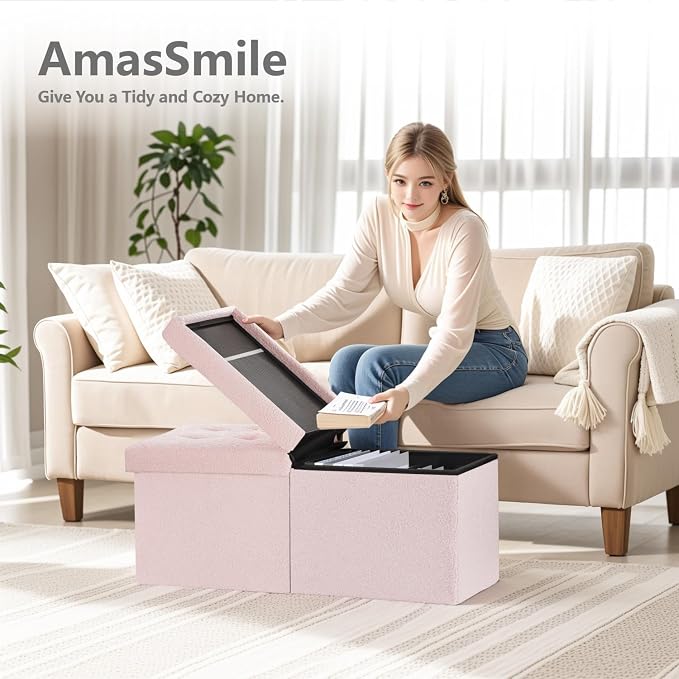 AmasSmile Footrest Ottoman Bench - Image 3