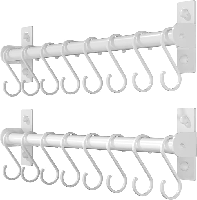 Dseap Kitchen Utensil Holder Hanger, Pot and Pan Rack Wall Mounted, Kitchen Rail by Dseap