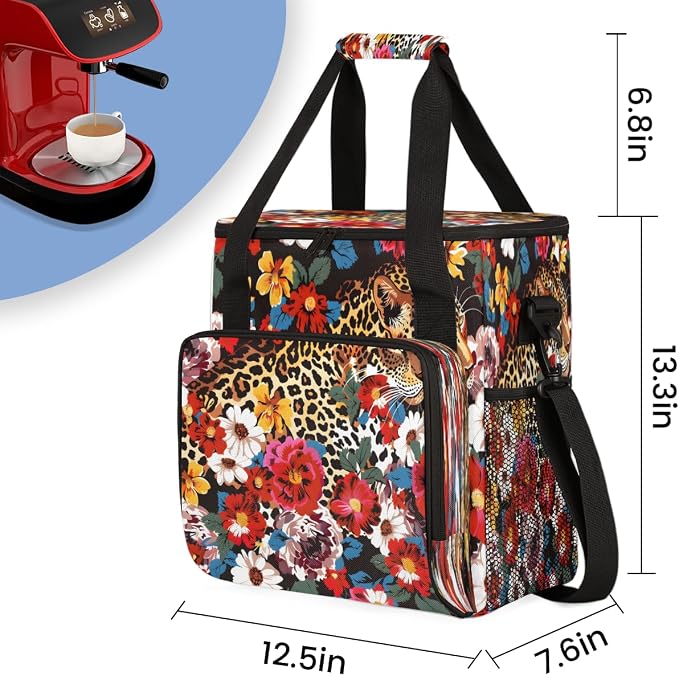 Leopard Flower Coffee Machine Bag Compatible - Image 2