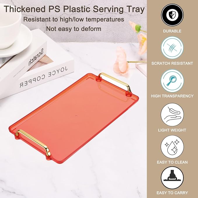 PATIKIL 16.1 x 8.7 Inches Plastic Serving Tray - Image 3