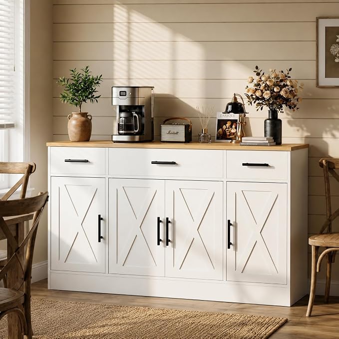 SUNLEI Buffet Cabinet with Storage, Sideboard Small Storage Cabinet with by SUNLEI