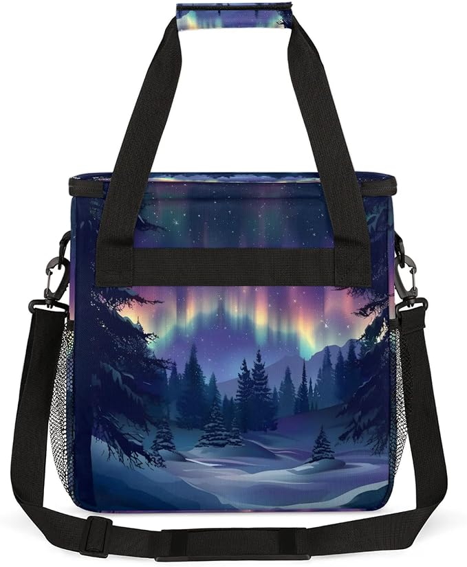 Northern Lights Coffee Maker Carring Bag, Large Insulated Storage Organizer - Image 5