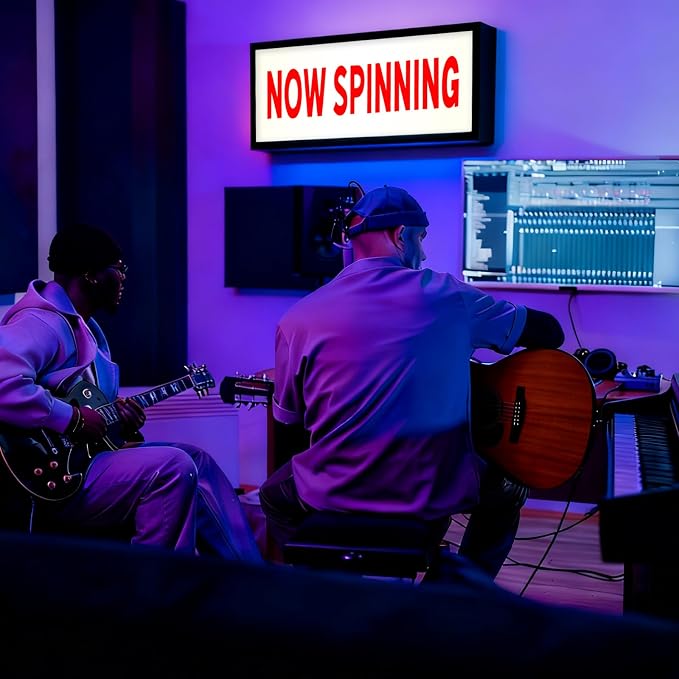 NOW SPINING LED Neon Sign Multiple Brightness Modes Retro Light Box Decorative - Image 2