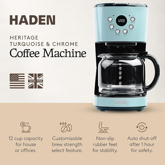 HADEN Coffee Machine, 12 Cup Programmable Drip Coffee Maker - Image 2