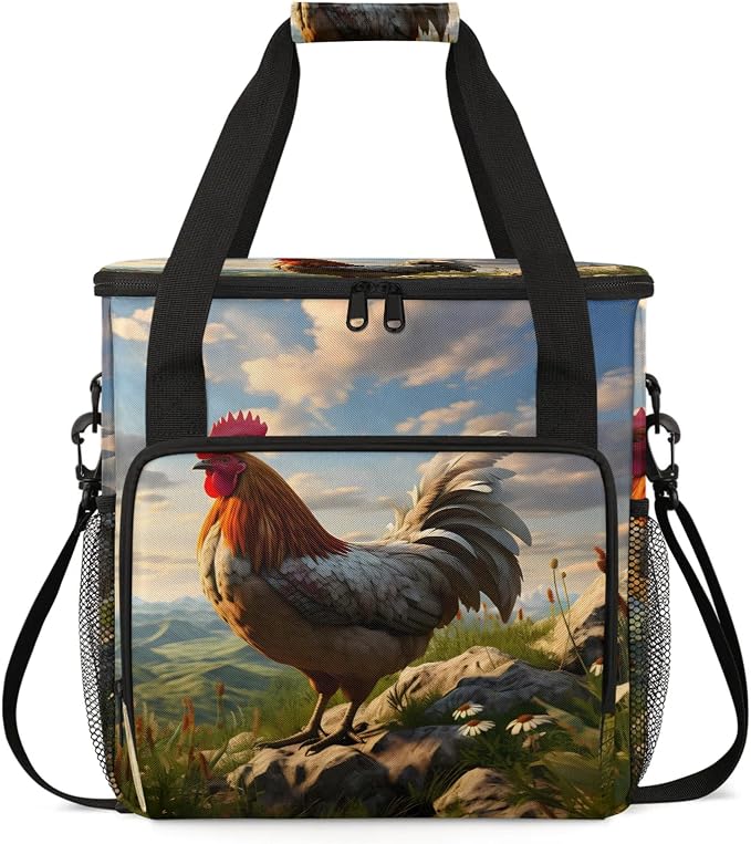 Farmhouse Chicken Coffee Maker Carring Bag, Large Insulated Storage Organizer by Home
